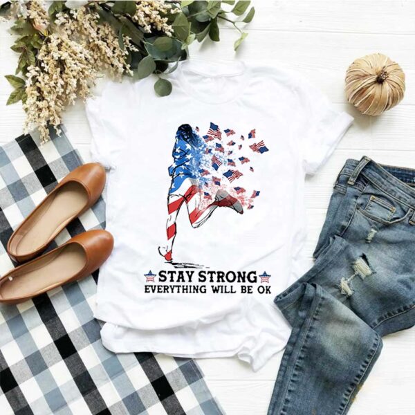 Jogging American Flag Stay Strong Everything Will Be Ok