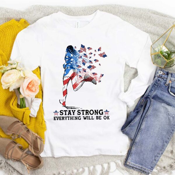 Jogging American Flag Stay Strong Everything Will Be Ok