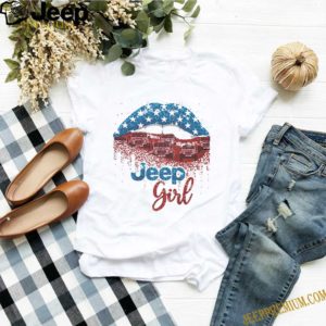 Lips Jeep Girl American Flag T-