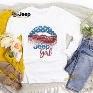 Lips Jeep Girl American Flag T-