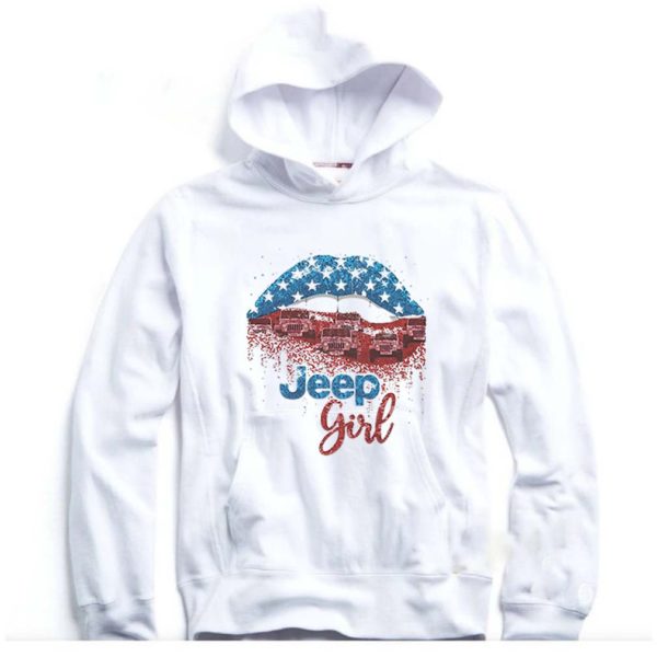 Lips Jeep Girl American Flag T-