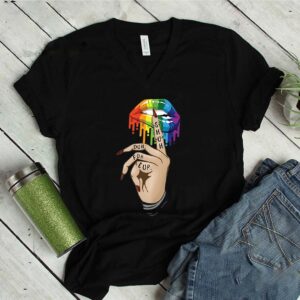 Lips Lgbt Watercolor Shut Duh Fuh Cup shirt