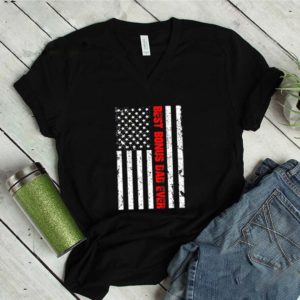 Mens Best Bonus Dad Ever American Flag Fathers Day 4th of July T-