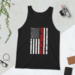 Mens Best Bonus Dad Ever American Flag Fathers Day 4th of July T-