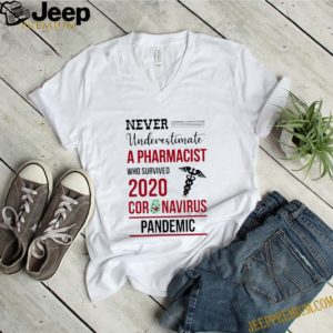 Never Underestimate A Pharmacist Who Survived 2020 Coronavirus Covid-19 shirt