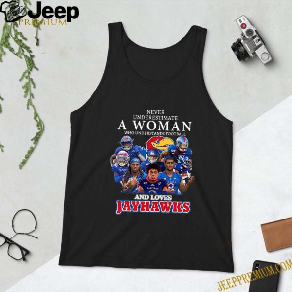 Never Underestimate A Woman And Loves Jayhawks shirt