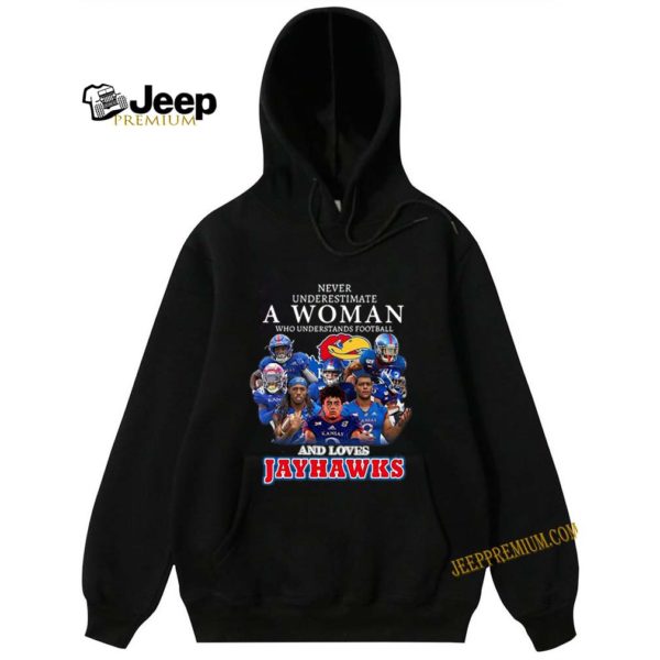 Never Underestimate A Woman And Loves Jayhawks shirt