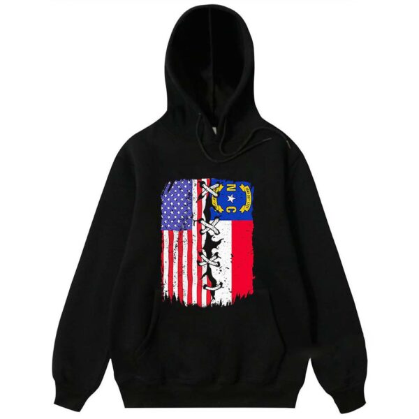 North Carolina and American flag 4th of july independence day hoodie, sweater, longsleeve, shirt v-neck, t-shirt