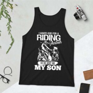 Riding motorcycle I asked god for riding partner so he sent me my son hoodie, sweater, longsleeve, shirt v-neck, t-shirt 2