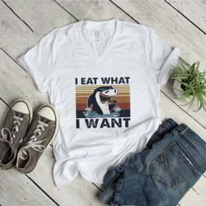 Shark i eat what i want pizza vintage shirt