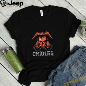 Skull mashup Metallica and Baltimore Orioles Flag s