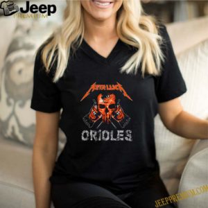 Skull mashup Metallica and Baltimore Orioles Flag shirts