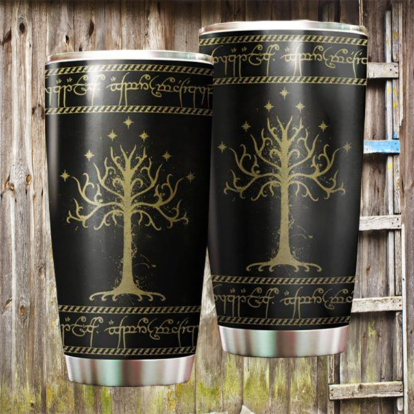 White Tree Of Gondor Art Stainless Steel Tumbler cup