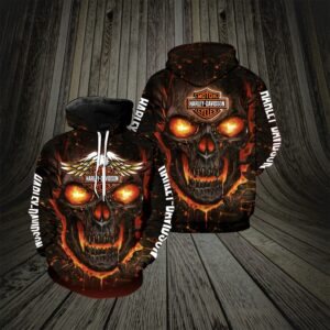 Harley Davidson Skull Hoodie 3d Copy