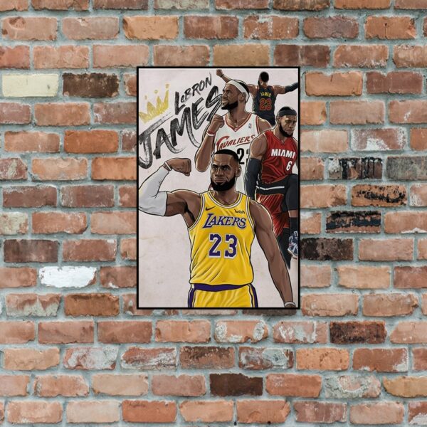 LEBRON JAMES POSTER 23 Los Angeles Lakers Cavaliers Nba basketball team player King