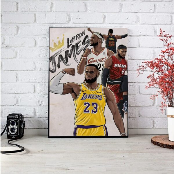 LEBRON JAMES POSTER 23 Los Angeles Lakers Cavaliers Nba basketball team player King Copy 2