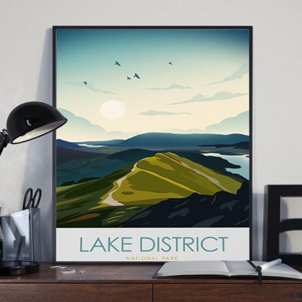 Lake district print catbells england art poster Copy 2