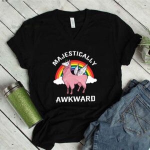 Majestically Awkward Llama Unicorn Rainbow shirt