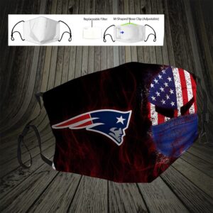 New england patriots american warrior full printing face mask Copy 2