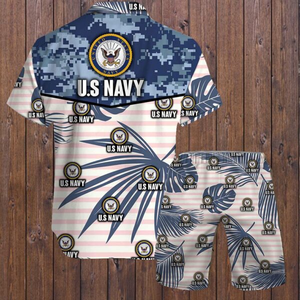 US navy all over printed hawaiian shirt