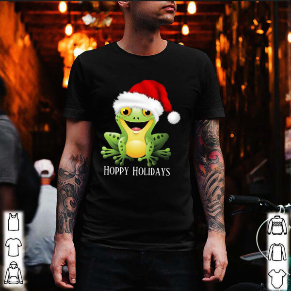 Festive Christmas Hoppy Holidays Frog Shirt
