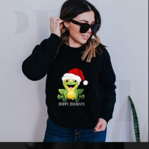 Festive Christmas Hoppy Holidays Frog Shirt