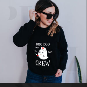 Ghost nurse boo boo crew shirt