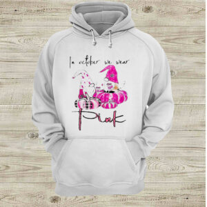 Gnomes and Pumpkin in October we wear pink Halloween breast cancer awareness hoodie, sweater, longsleeve, shirt v-neck, t-shirt 5