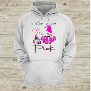 Gnomes breast cancer awareness in October we wear pink Pumpkin Halloween shirt 5