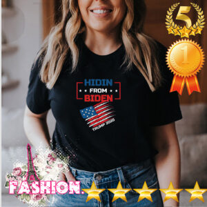 Hidin From Biden red US Flag Trump 2020 Funny Anti Joe Biden T Shirt 4