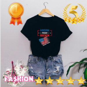 Hidin From Biden red US Flag Trump 2020 Funny Anti Joe Biden T Shirt 5