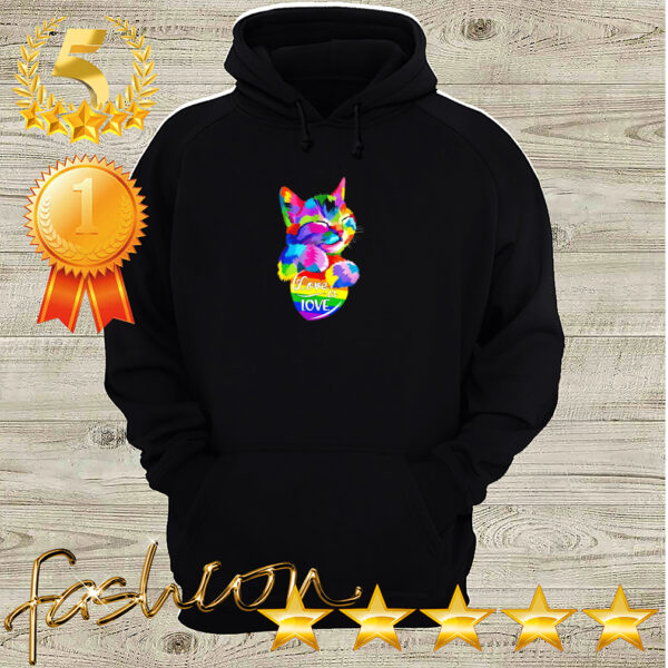 LGBT love is love cute cat hoodie, sweater, longsleeve, shirt v-neck, t-shirt