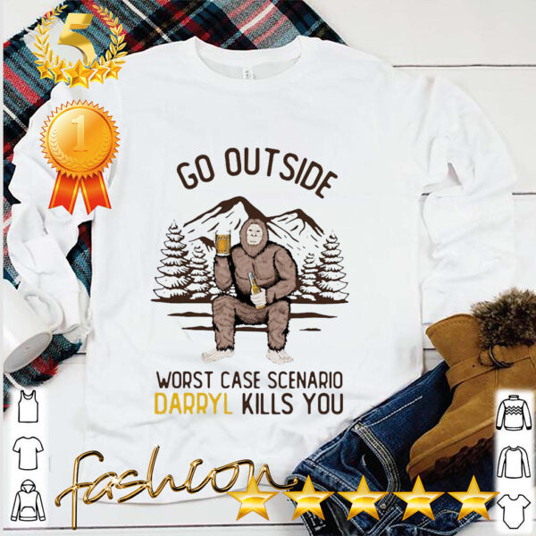 Official Go Outside Worst Case Scenario Darryl Kills You Bigfoot Shirt 5