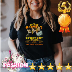 Official The Three Stooges 100th Anniversary 1920 2020 Thank You For The Memories Signatures Shirt 4