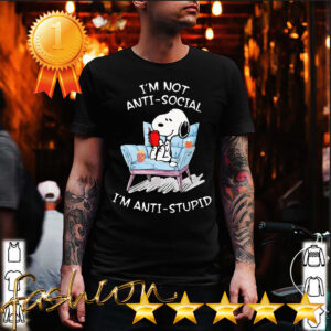 Snoopy read book I’m not anti-social I’m anti-stupid shirt