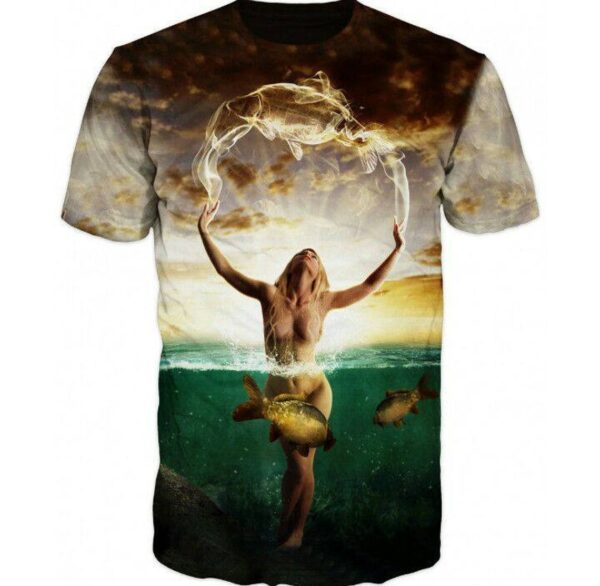 3d Shirts For Men, Fishing Carp Fish Print Funny T-Shirt