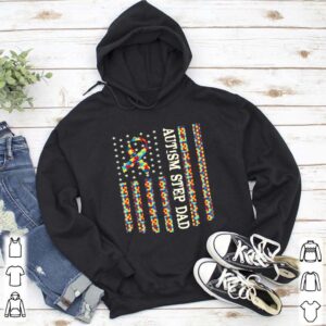 Autism Awareness Proud Autism Step Dad US Flag Gifts hoodie, sweater, longsleeve, shirt v-neck, t-shirt 5