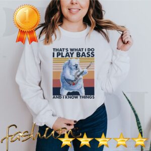 Beer Playing Guitar Thats What I Do I Play Bass And I Know Things Vintage Retro Shirt 2 Shirt, hoodie, sweater, long sleeve and tank top