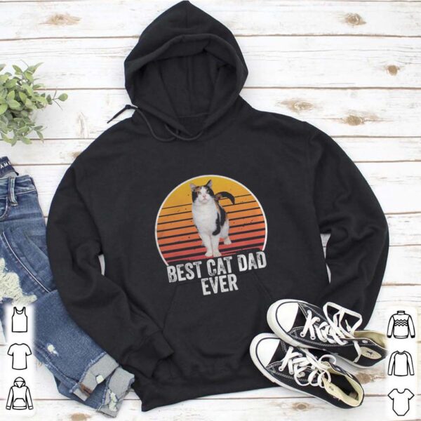 Best cat dad ever line vintage retro hoodie, sweater, longsleeve, shirt v-neck, t-shirt 5