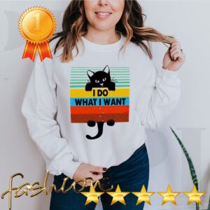 Black cat I do what I want vintage shirt