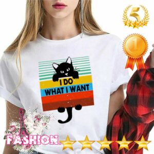 Black cat I do what I want vintage shirt