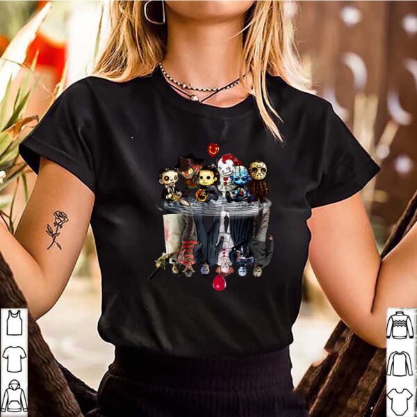 Chibi Horror Movies Characters Reflection Halloween Shirt 3