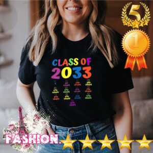 Class Of 2033 Grade Kindergarten Grow With Me Handprint Shirt