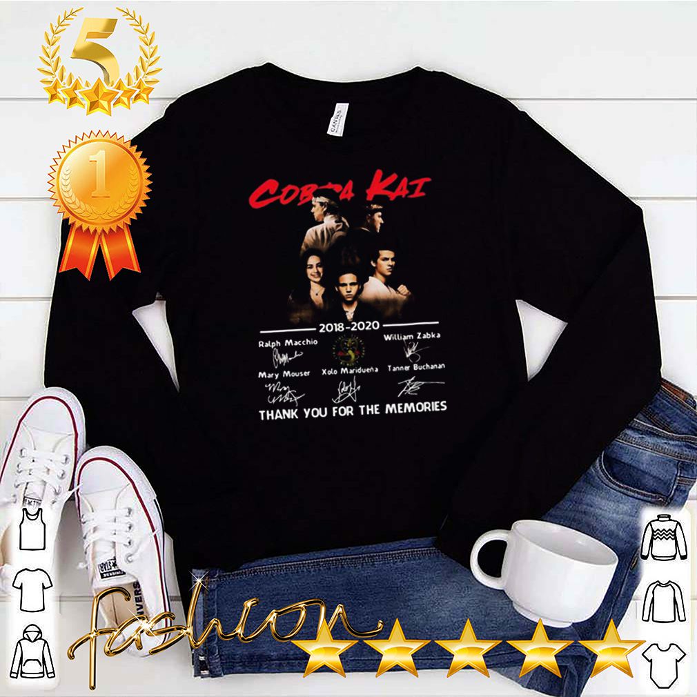 Cobra Kai 2018 2020 Thank You For The Memories Signatures shirt, hoodie, sweater, longsleeve and ladies t-shirt 6 Cobra Kai 2018 2020 Thank You For The Memories Signatures shirt hoodie sweater longsleeve and ladies t shirt 2 Shirt, hoodie, sweater, long sleeve and tank top