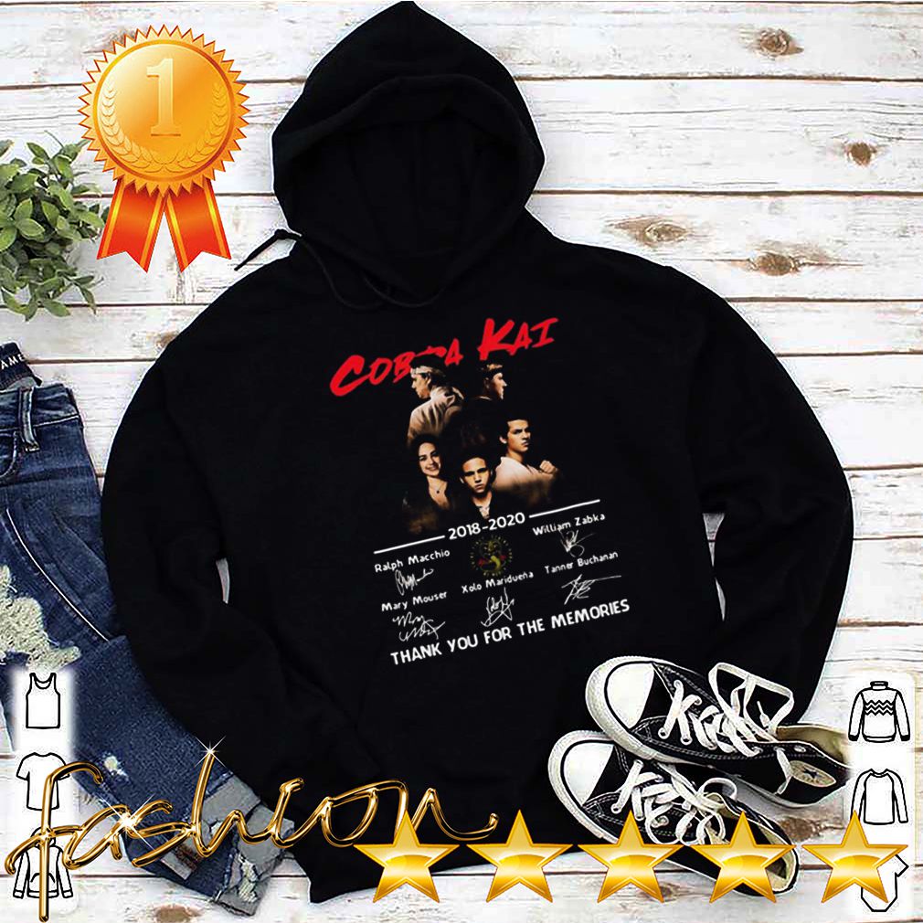 Cobra Kai 2018 2020 Thank You For The Memories Signatures shirt, hoodie, sweater, longsleeve and ladies t-shirt 9 Cobra Kai 2018 2020 Thank You For The Memories Signatures shirt hoodie sweater longsleeve and ladies t shirt 4 Shirt, hoodie, sweater, long sleeve and tank top