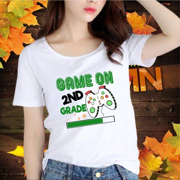 Game On 2nd Grade Back to School Video Gamer Funny Youth Boys Gift T-Shirt