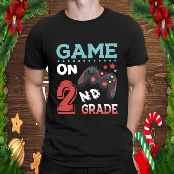 Game On 2nd Grade Funny Video Gamer Back To School Second Grade Kids Gift T-Shirt