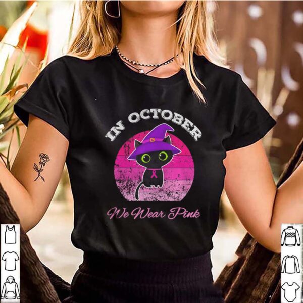 Halloween Cat In October We Wear Pink ribbon cat lovers hoodie, sweater, longsleeve, shirt v-neck, t-shirt 3