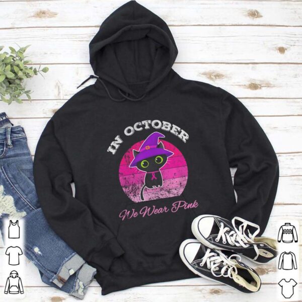 Halloween Cat In October We Wear Pink ribbon cat lovers hoodie, sweater, longsleeve, shirt v-neck, t-shirt 5