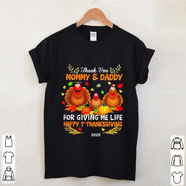 Halloween Thank You Mommy And Daddy For Giving Me Fide Happy 1st Thanksgiving Olivia 2020 shirt